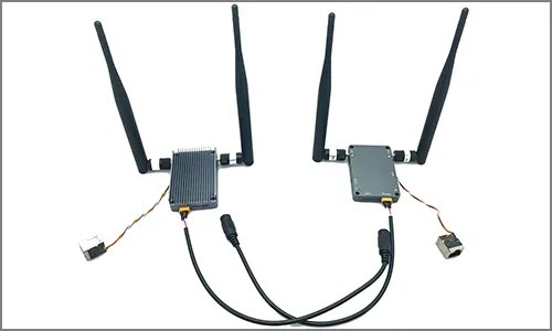 最轻最小的双路无人机视频图传收发器内置功放